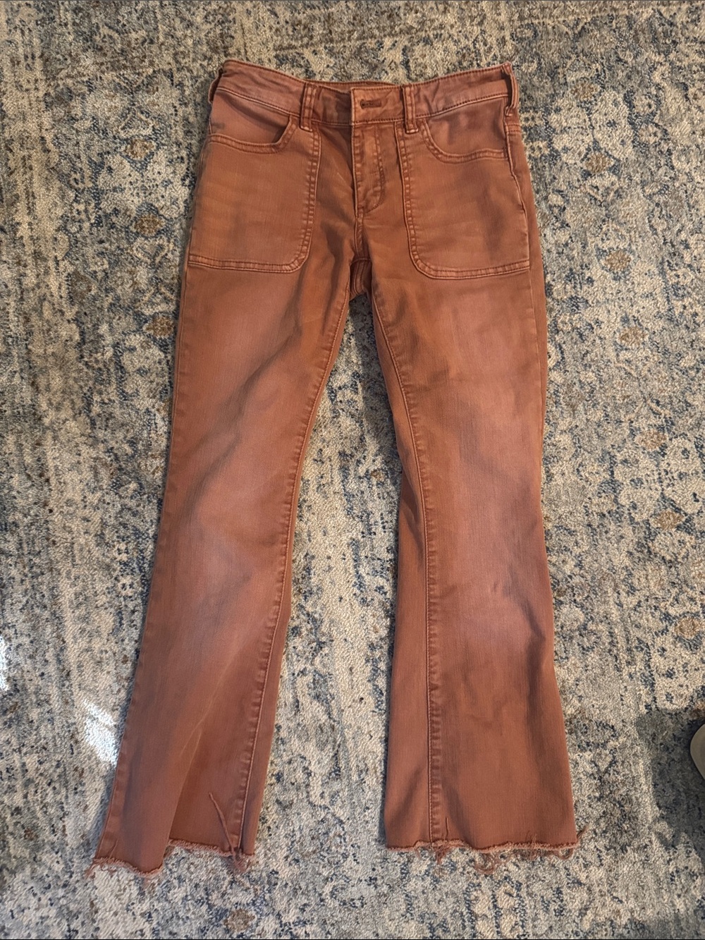 Pilcro Women’s Rust Brown Wide-Leg Jeans